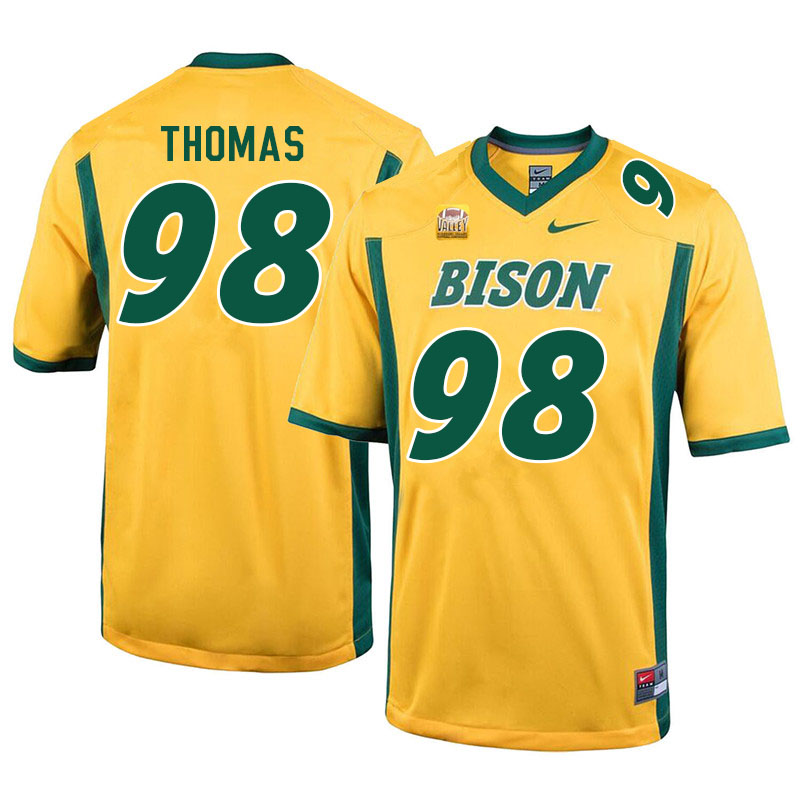 Men #98 Brayden Thomas North Dakota State Bison College Football Jerseys Sale-Yellow - Click Image to Close